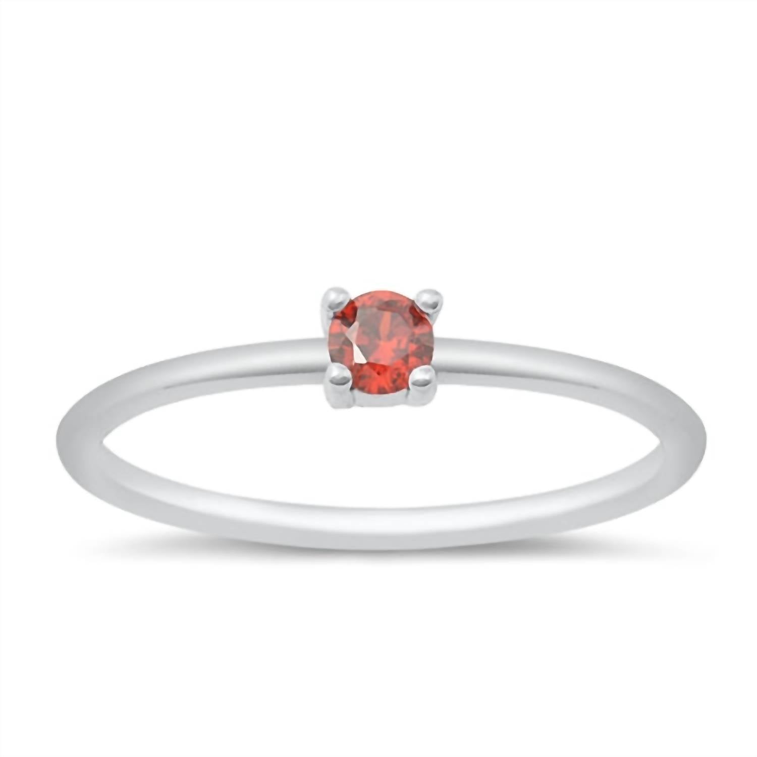 Starlette - Women's Garnet Round Stackable Ring