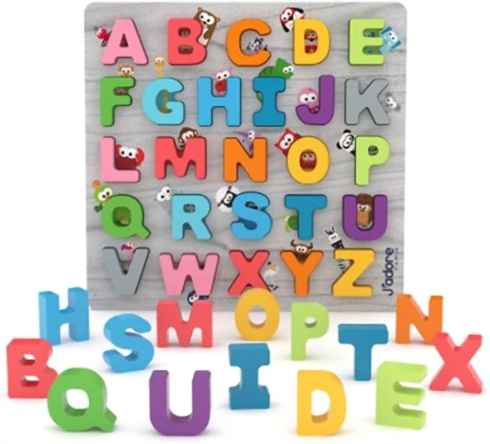 J'Adore - Race Track, Animal & Number Nesting Blocks, ABC Puzzle Set