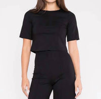 RIPLEY RADER Ponte Short Sleeve Top in black - women's shirt