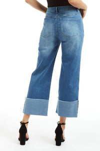 Tractr - Selvege Cuff Mid Rise Straight Jean