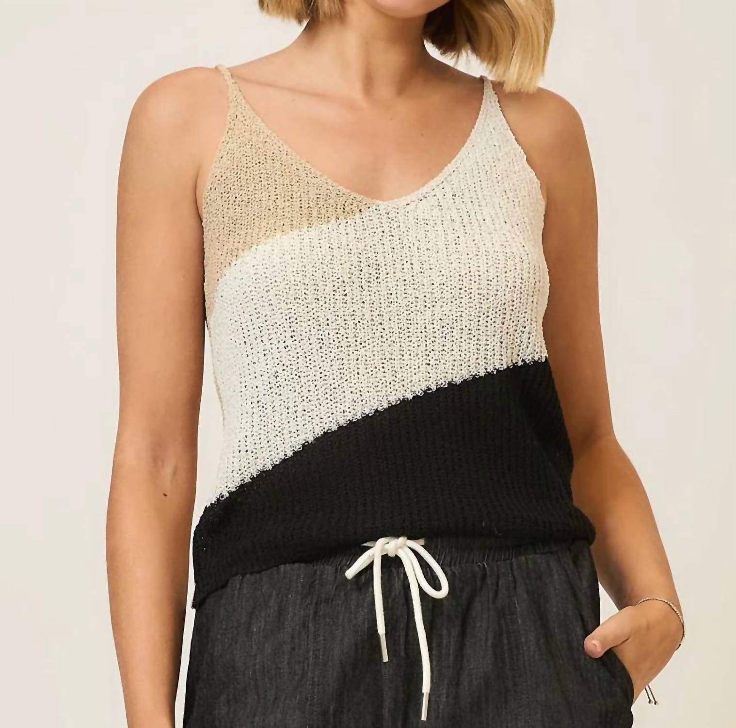 Cozy Co. - Color Block Sweater Tank