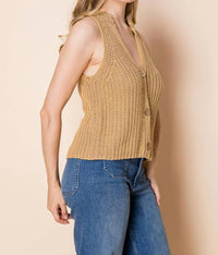 White Birch - Sleeveless Solid Knit Top