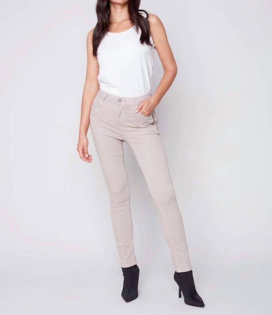 Twill Pants with Zipper Pocket Detail