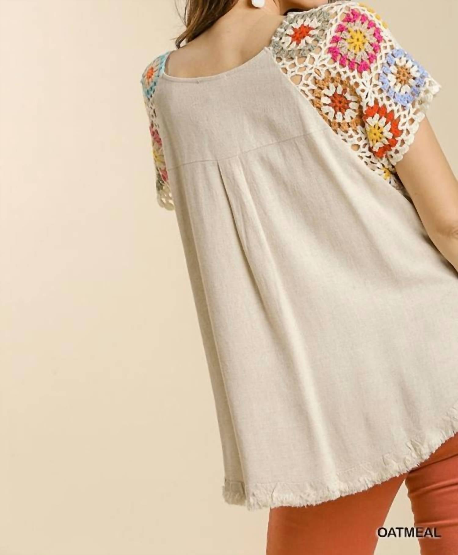 Umgee - Crochet Sleeve Top