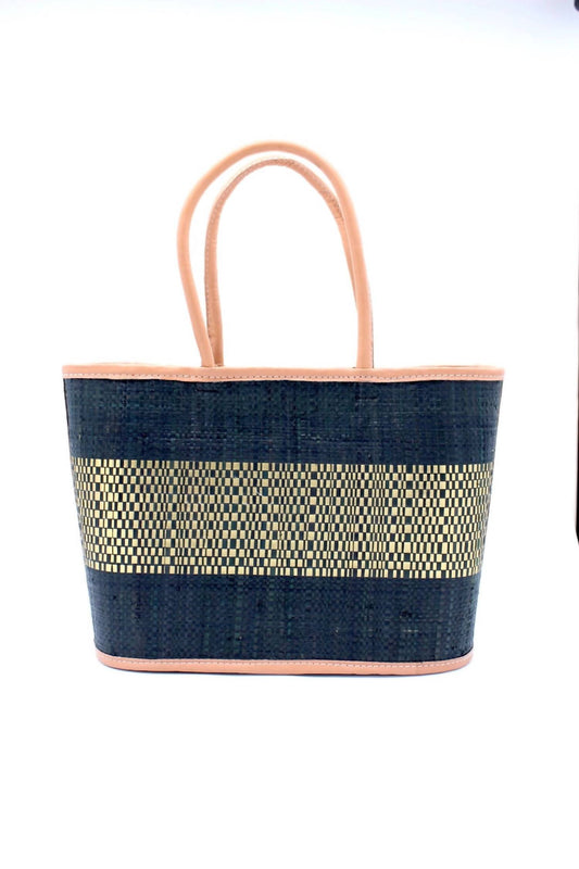 Shebobo - Women's Small Wynwood Straw Tote Handbag With Metallic Detailing