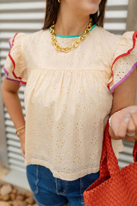 Sunshine Tienda - Eyelet Lottie Top