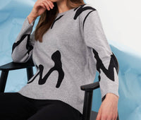 french kyss Scoop Neck Sweater in slate black - women's sweater - detail view
