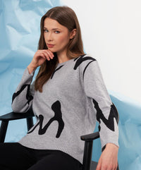 french kyss Scoop Neck Sweater in slate black - women's sweater - alternate view