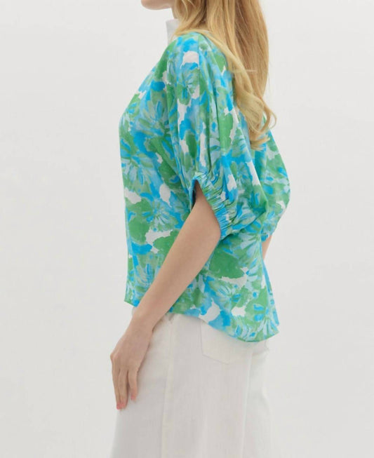 Entro - Floral Caftan Contrasted Top