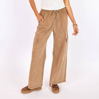 SAGE THE LABEL Highline Cargo Pants in taupe - women's pants