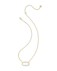 Kendra Scott Women's Elisa Statement Short Pendant Necklace in gold ivory mother of pearl - women's jewelry - detail view