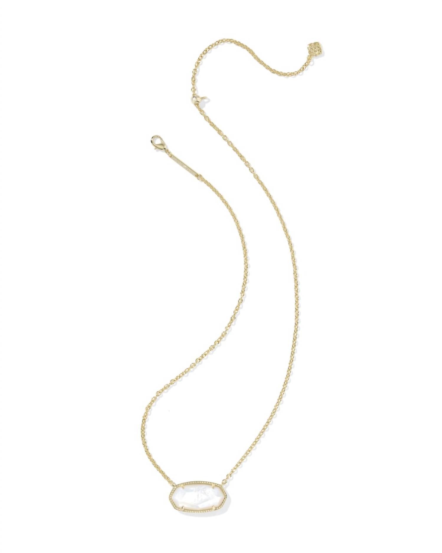 Kendra Scott Women's Elisa Statement Short Pendant Necklace in gold ivory mother of pearl - women's jewelry - detail view