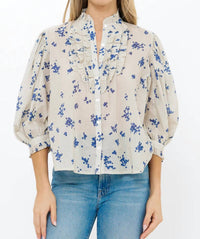 Oliphant - Ruffle Front Button Blouse