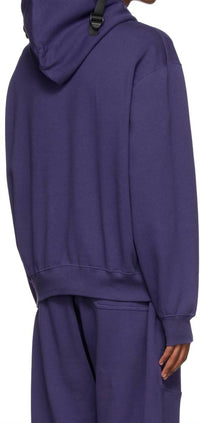 BALLY Unisex Hike Organic Cotton Hooded Sweatshirt in purple - men's shirt - detail view