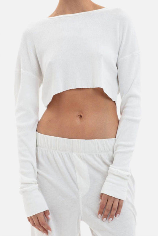 Eterne - Long Sleeve Cropped Rib T-shirt