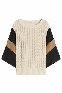 Maxmara - Linen Knit Mixed Media Sweater