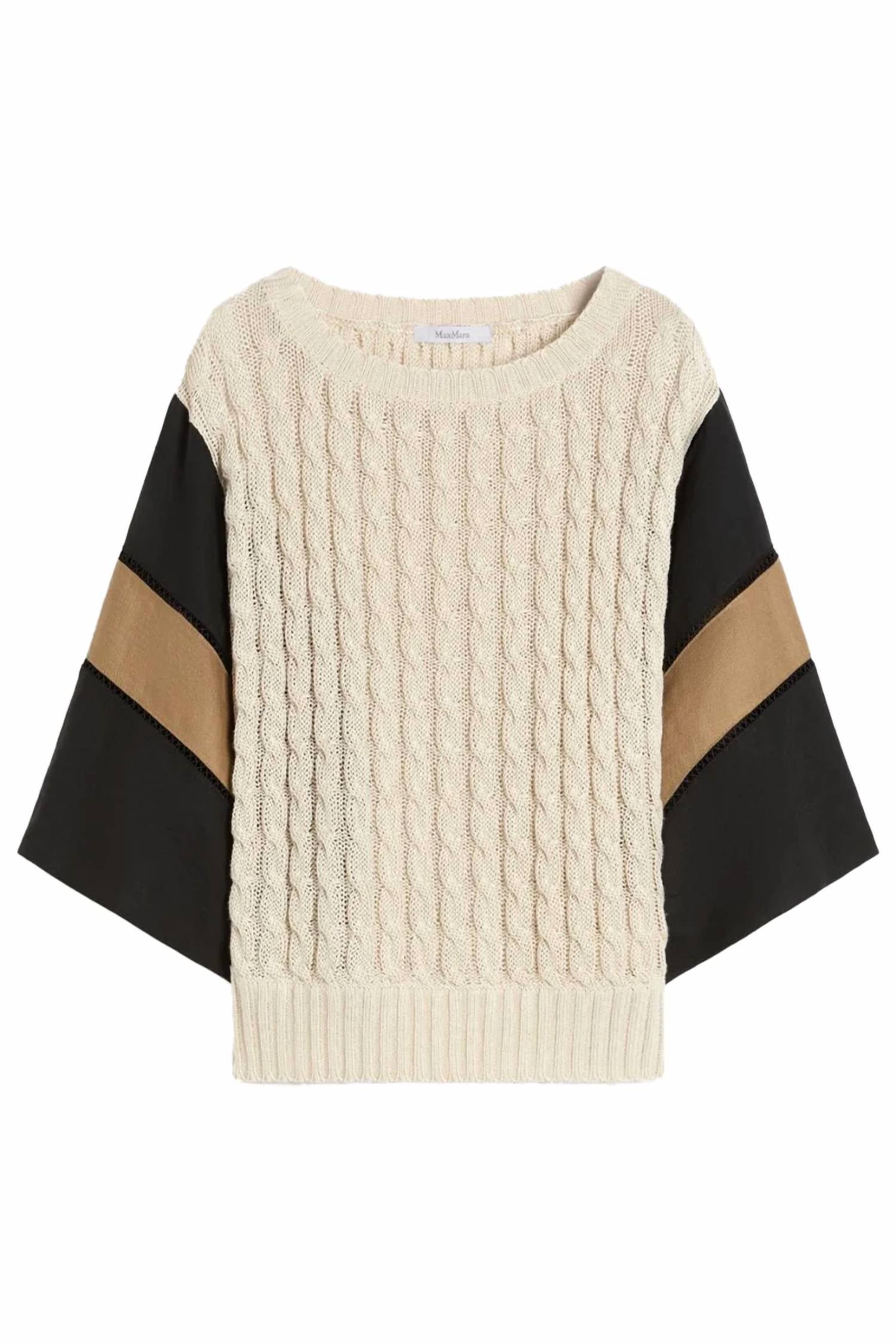 Maxmara - Linen Knit Mixed Media Sweater
