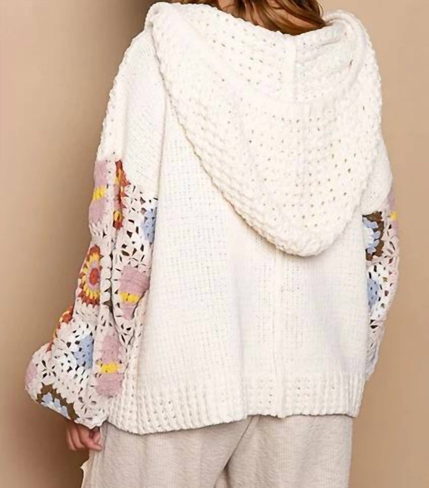 Pol - Raglan Granny Square Pattern Sweater