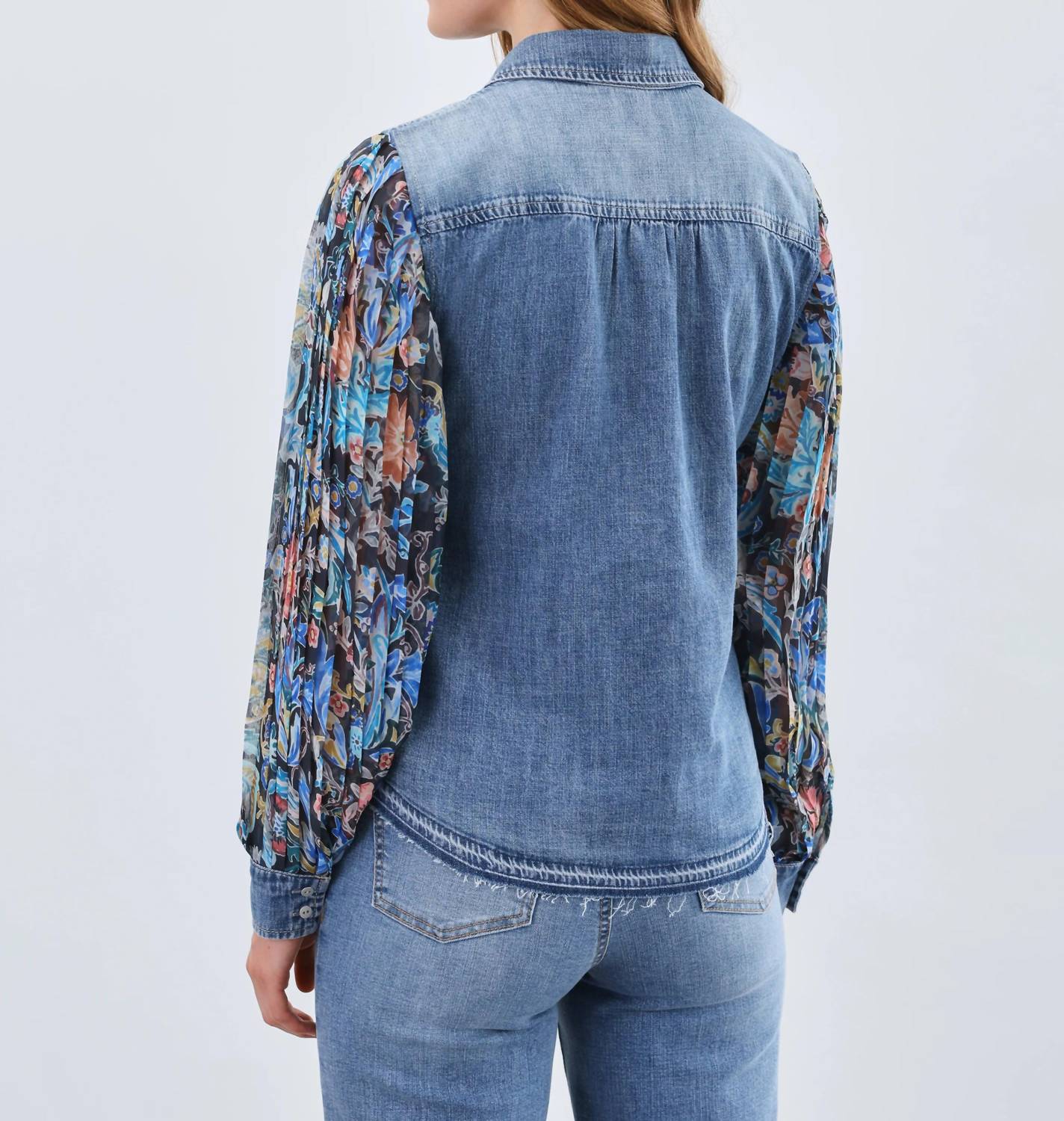 Fdj - Payson Pleated Sleeve Chambray Shirt