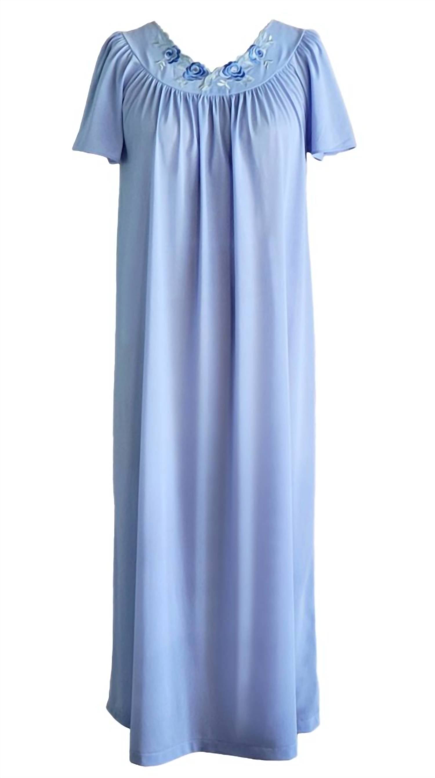 Shadowline Lingerie - Long Gown With Flower Petal Embroidery And Flutter Sleeves