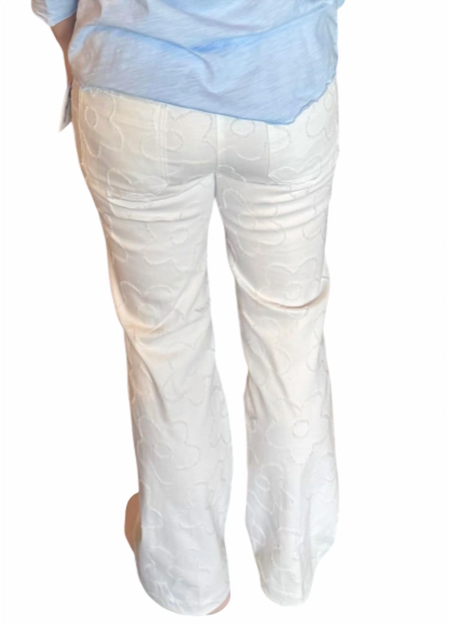 Elliott Lauren Daisy Bootcut Pants in white - women's pants - detail view