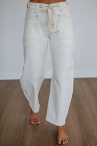 Risen - High-rise Barrel Jeans