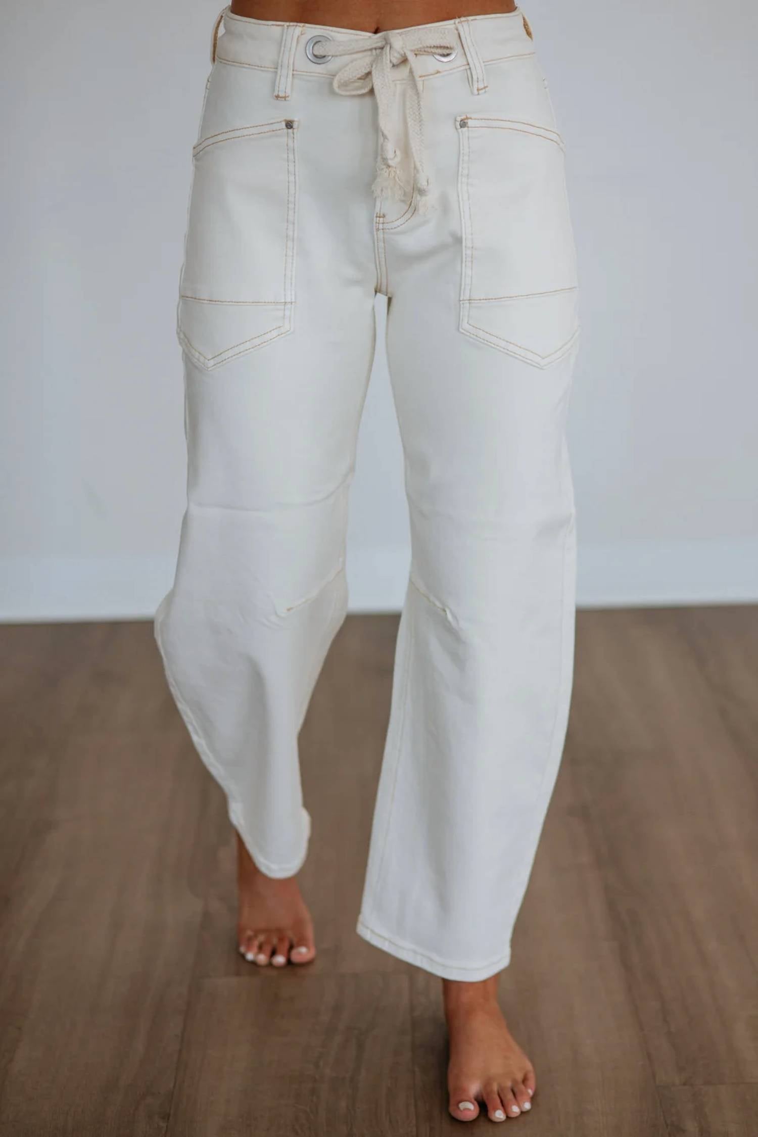 Risen - High-rise Barrel Jeans