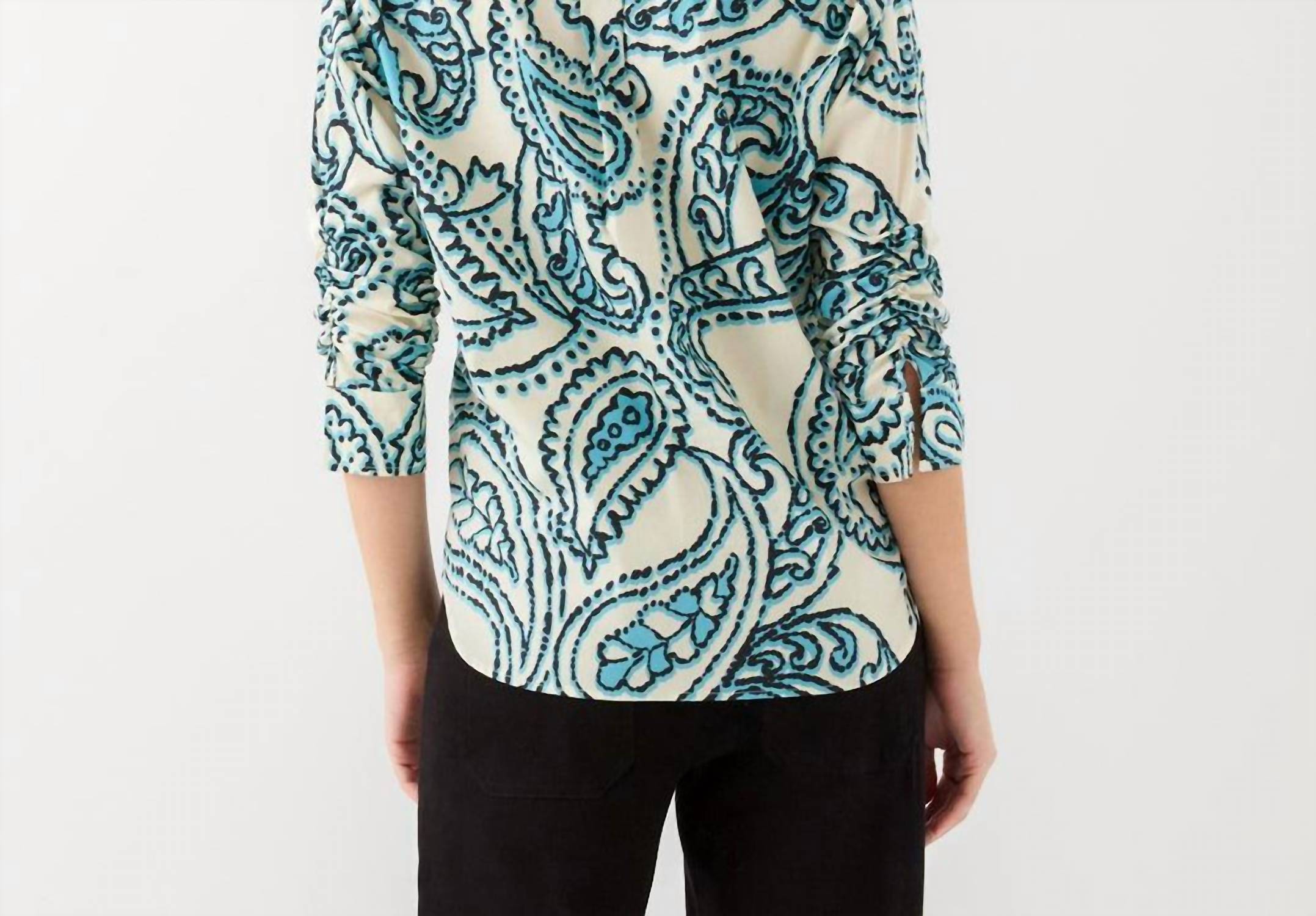 Karen Kane - Ruched Sleeve Button-up Shirt - Petite