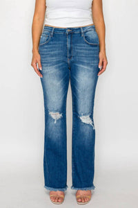 Bytos - High Rise Boot Cut Leg Jeans - Plus