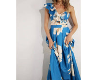 Mulla - One Shoulder Ruffle Pleated Maxi Dress