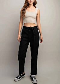 Ee:Some - Tie Waist Denim Pants