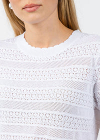 Elliott Lauren - Pointelle Short Sleeve Sweater