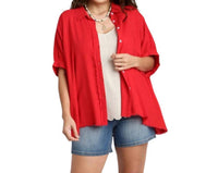 Umgee - With Out Your Love Button Front Top - Plus Size