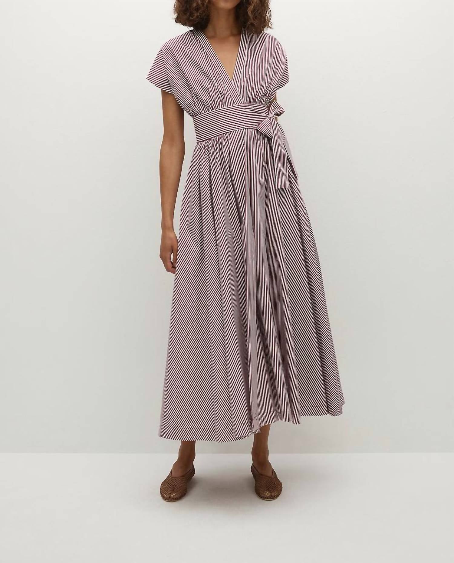 Faithfull The Brand - Lova Belted V-neck Midi Dress