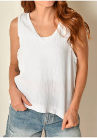 Bobi - Rib Mix V-neck Tank Top