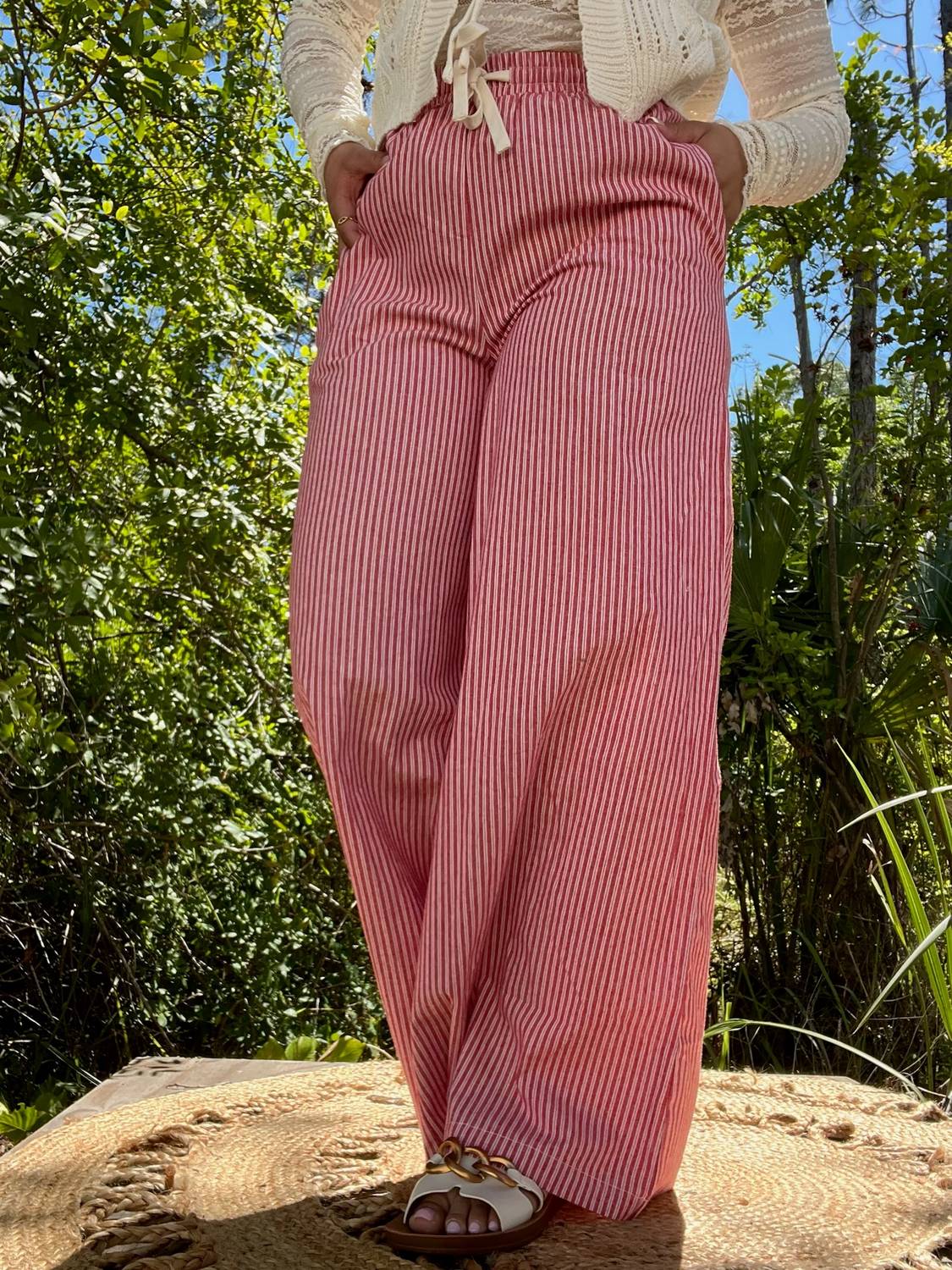 Cozy Co. - Stripe Wide Leg Pant