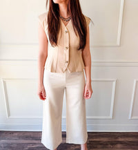 Glam - Harper Ivory Wide Leg Pants