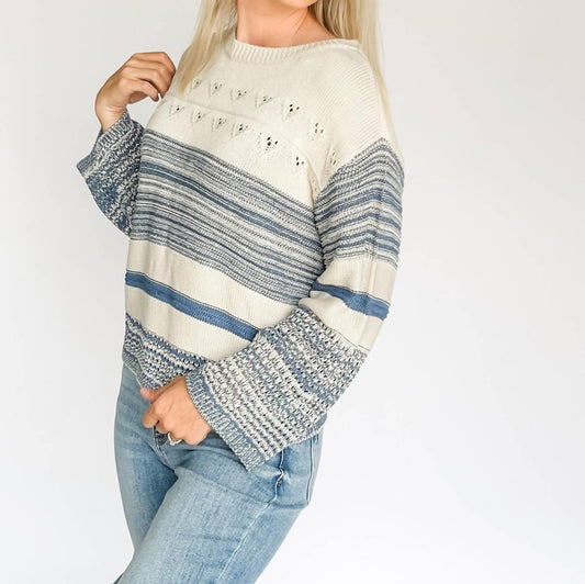 Tribal - Bell Sleeve Boat Neck Sweater