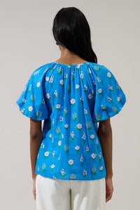 Sugarlips - Jazleen Floral Overseas Balloon Sleeve Top
