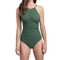 Profile By Gottex - High Neck Key Hole One Piece Swimsuit