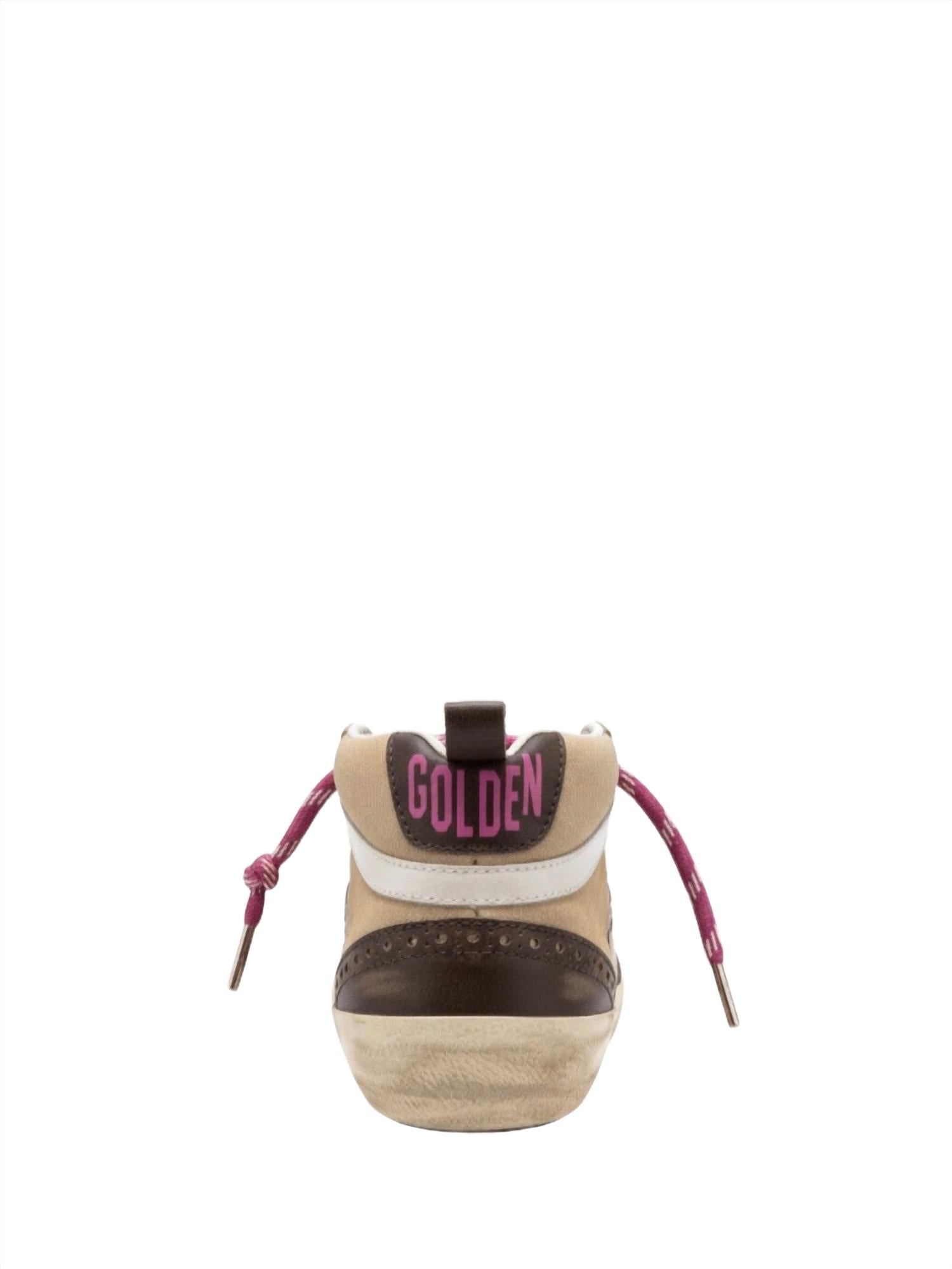GOLDEN GOOSE Women's Mid Star Sneakers in brown beige white - women's sneaker - view 4