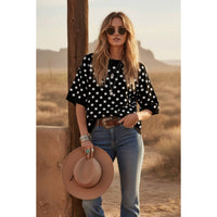 Sewn and Seen Polka Spots Sweater in black - women's sweater - alternate view