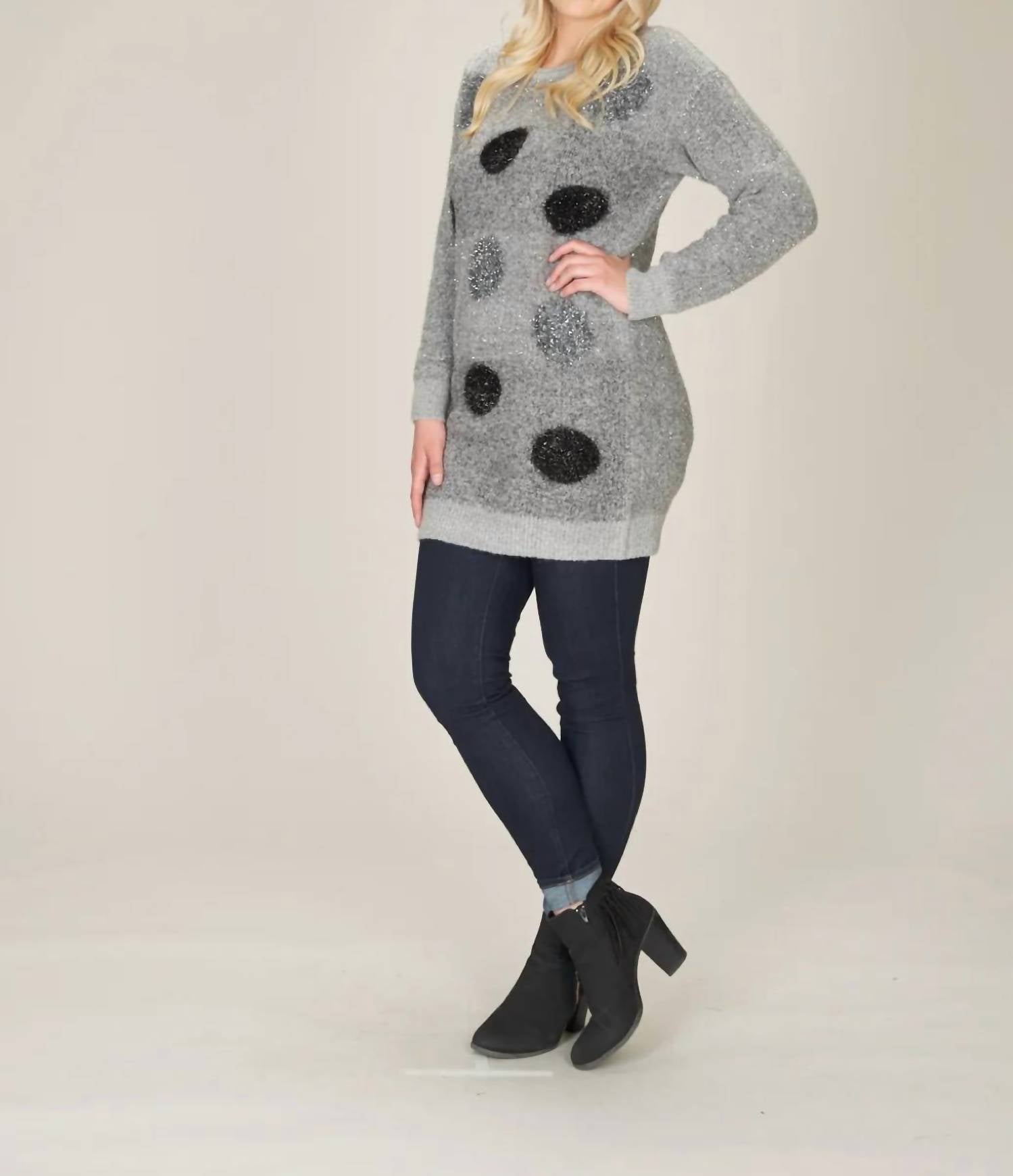 Papillon - Lurex Polka Dot Oversize Sweater