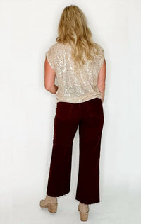 Amaryllis - Sequin Ruched Shoulder Top