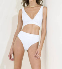 MAAJI Reversible Allure Long Line Triangle Top in simply white - women's swimwear