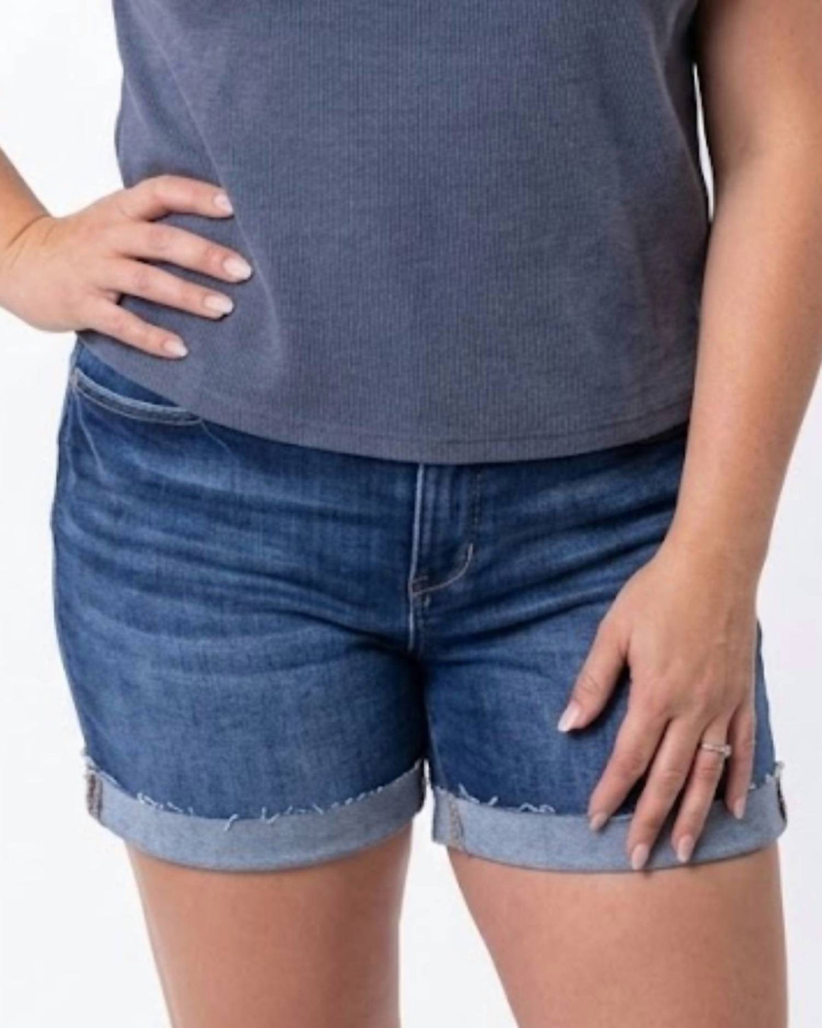 Risen - High Rise Cuffed Shorts