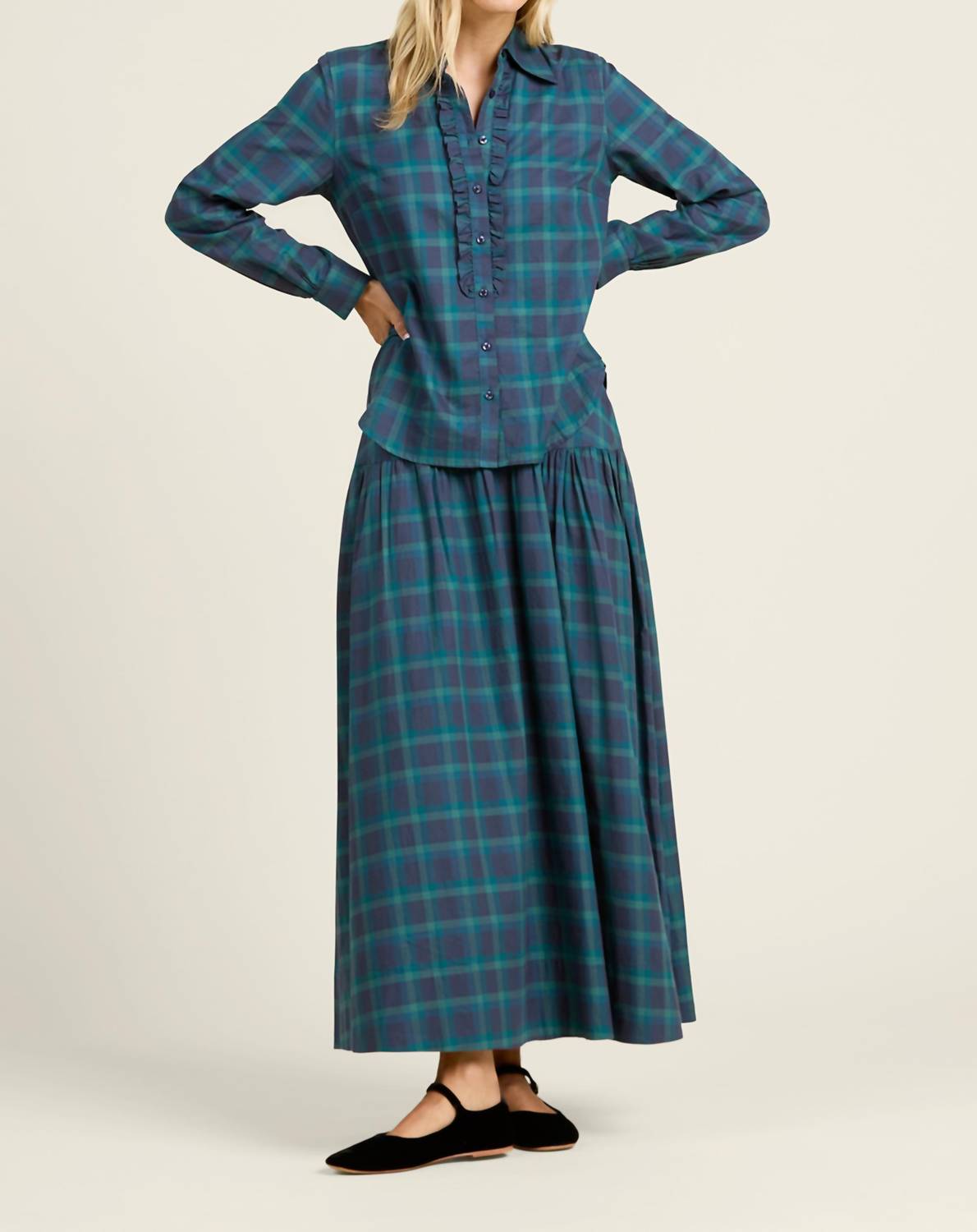 TROVATA Ava Shirt in nocturne plaid - women's shirt - view 5