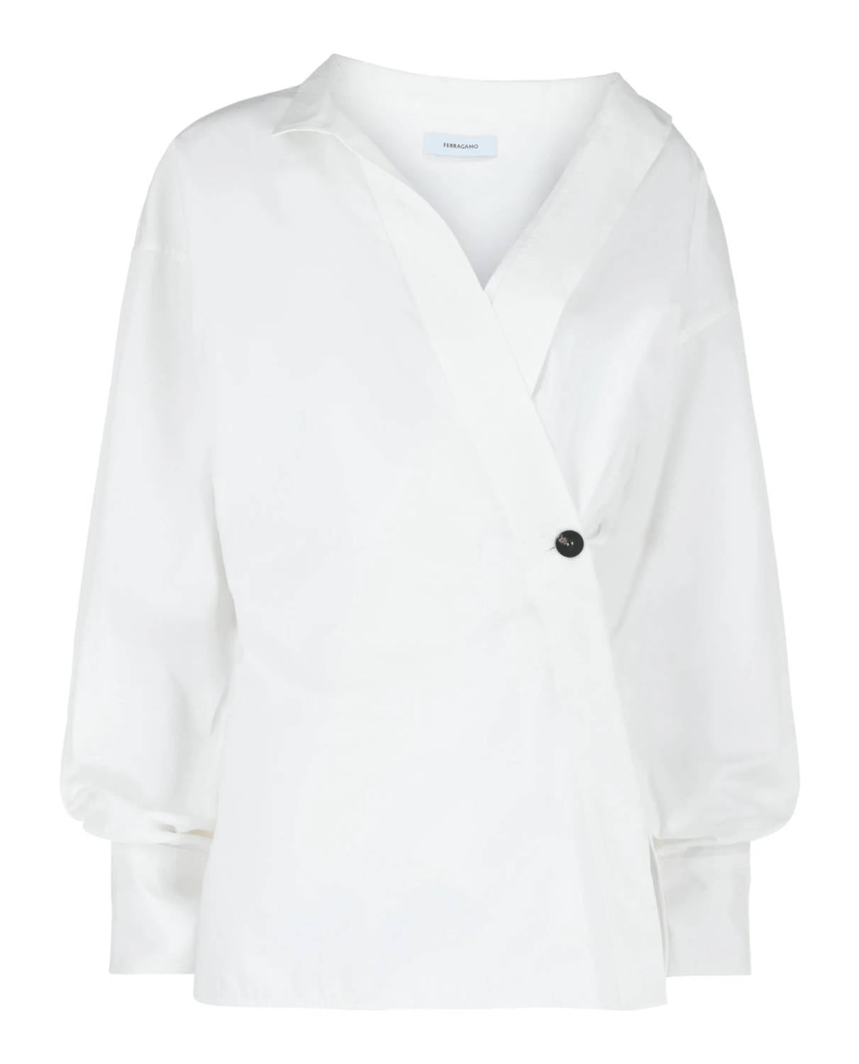 Salvatore Ferragamo - Women's Asymmetric Cotton Dress Shirt