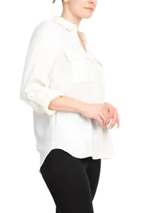 Zac & Rachel - Long Sleeve Solid Crepe Top