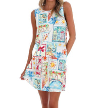 She + Sky - Women's Tropical Getaway Mini Dress